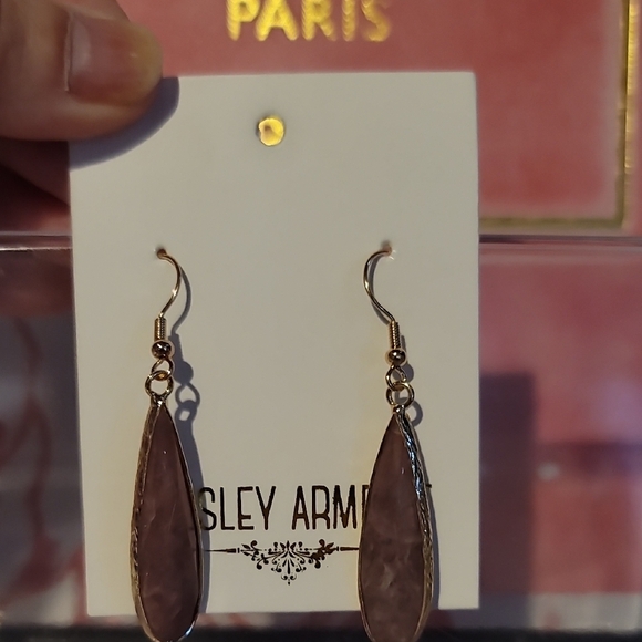 Kinsley Armelle Gold and Purple Teardrop Earrings - Picture 1 of 4